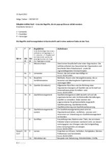 25 April 2012 Helga Treiber – SICFOR FCF Eduplan online tool – Liste der Begriffe, die im pop-up Glossar erklärt werden. Erweiterte Version 2 L = Lernende