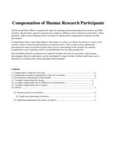 GUIDELINES – Approved the University Committee on Human Research Ethics (UCHRE) January 2009