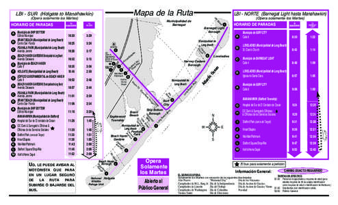 Mapa de la Ruta  LBI - SUR (Holgate to Manahawkin) H