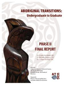 Aboriginal Transitions: Undergraduate to Graduate Studies (AT: U2G) Phase II Final Report © 2010 Indigenous Education Institute of Canada, The University of British Columbia The Thunderbird Talking Stick was designed a
