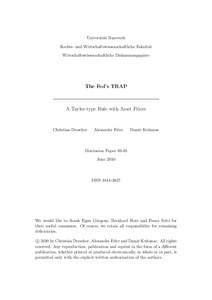 Universität Bayreuth Rechts- und Wirtschaftswissenschaftliche Fakultät Wirtschaftswissenschaftliche Diskussionspapiere The Fed’s TRAP