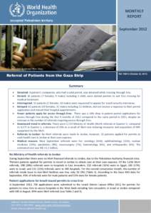 MONTHLY REPORT occupied Palestinian territory September 2012