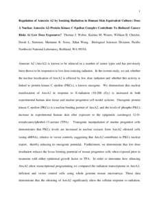 Regulation of Annexin A2 by Ionizing Radiation in Human Skin Equivalent Culture: Does A Nuclear Annexin A2-Protein Kinase C Epsilon Complex Contribute To Reduced Cancer Risks At Low Dose Exposures?