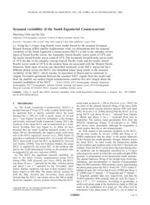 JOURNAL OF GEOPHYSICAL RESEARCH, VOL. 109, C08003, doi:2003JC002243, 2004  Seasonal variability of the South Equatorial Countercurrent Shuiming Chen and Bo Qiu Department of Oceanography, University of Hawaii at 