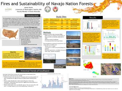 Fires and Sustainability of Navajo Nation Forests Jaime Yazzie University of Washington, Seattle, WA Faculty Mentor: Ernesto Alvarado  Introduction