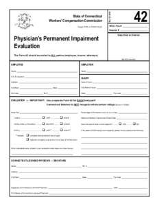 FORM: 42 - Physician’s Permanent Impairment Evaluation
