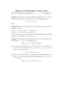 Elemente der Mathematik - Sommer 2016 Prof. Dr. Matthias Lesch, Regula Krapf ¨ Ubungsblatt 10