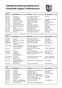 Veranstaltungskalender 2014