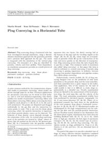 Granular Matter manuscript No. (will be inserted by the editor) Martin Strauß · Sean McNamara · Hans J. Herrmann  Plug Conveying in a Horizontal Tube