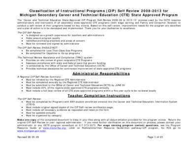 United States Department of Education / Classification of Instructional Programs