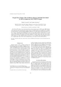 Geochemical Journal, Vol. 42, pp. 309 to 317, 2008  Oxygen three-isotope ratios of silicate reference materials determined