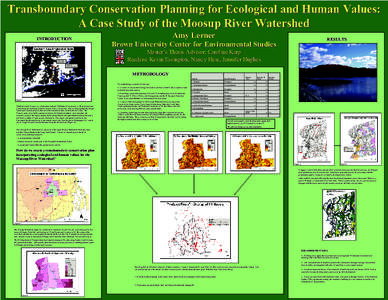 Transboundary Conservation Planning for Ecological and Human Values:  A Case Study of the Moosup River Watershed