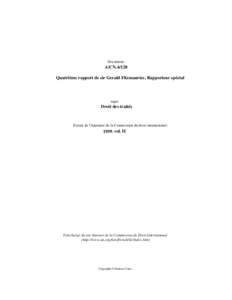 Document:-  A/CNQuatrième rapport de sir Gerald Fitzmaurice, Rapporteur spécial  sujet: