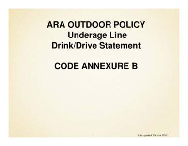 Microsoft PowerPoint - ARA 1 CODE Annexure B [Read-Only] [Compatibility Mode]