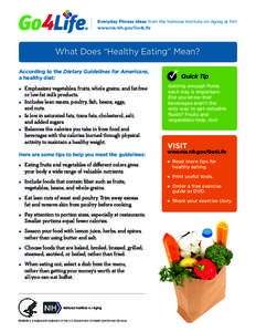 What Does Healthy Eating Mean?