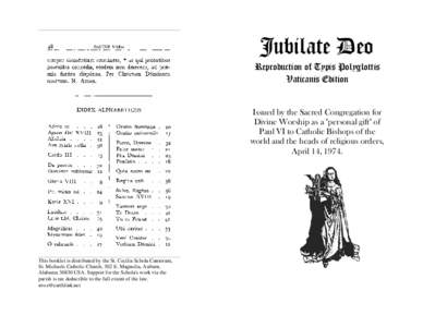 Jubilate Deo, Reproduction of Typis Polyglottis Vaticanis Edition