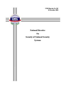 National Directive on Security of National Security Systems