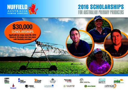 2016 SCHOLARSHIPS  FOR AUSTRALIAN PRIMARY PRODUCERS $30,000