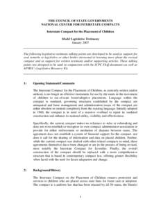 Interstate compact / Child protection / Emergency Management Assistance Compact / Government / Adoption / Public safety / Law / Non-Resident Violator Compact / Family / Foster care / American Public Human Services Association