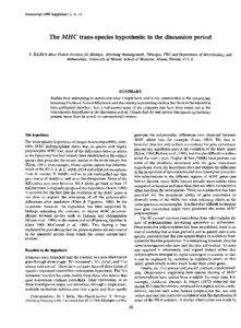 Immunology 1989 Supplement 2, [removed]The MHC trans-species hypothesis: in the discussion period