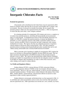 US EPA - Pesticides - Inorgnaic Chlorates Facts