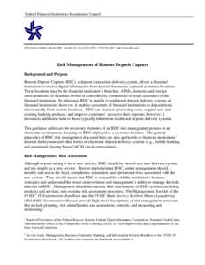 OCC[removed]attachment a), FFIEC Risk Management of Remote Deposit Capture