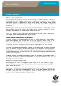 Burials Assistance factsheet