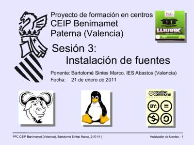 Proyecto de formación en centros  CEIP Benimamet Paterna (Valencia)  Sesión 3: