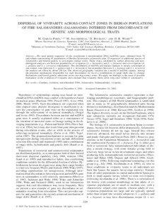 Evolution, 57(1), 2003, pp. 129–143  DISPERSAL OF VIVIPARITY ACROSS CONTACT ZONES IN IBERIAN POPULATIONS