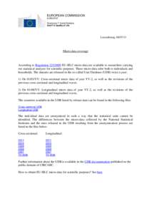 Eurostat / Cross section / Computing / Cross-sectional analysis / Cross-sectional data / SILC