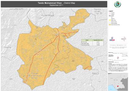 Tando Muhammad Khan - District Map September 2011