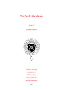 The Devil’s HandbookTwelfth Edition  Faculty of Advocates
