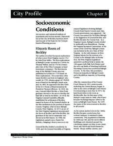 City Profile Socioeconomic Conditions An overview and statistical analysis of population and socioeconomic characteristics of the City of Beckley has been developed as part of the basis for the Comprehensive Planning pro