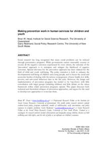 Preventive medicine / James Heckman / Program evaluation / Suicide Prevention Action Network USA / Communities That Care / Suicide prevention / Medicine / Health / Evaluation