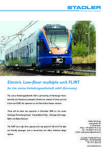 Neu-Eichenberg / Stadler FLIRT / Bebra / Eschwege / Bebra–Göttingen railway / Göttingen station / States of Germany / Hesse / Cantus Verkehrsgesellschaft