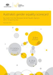 Australia’s gender equality scorecard Key results from the Workplace Gender Equality Agency’s[removed]reporting data November[removed]9m