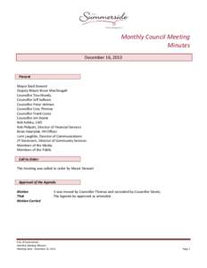 Microsoft Word - Monthly Meeting Minutes December 16, 2013