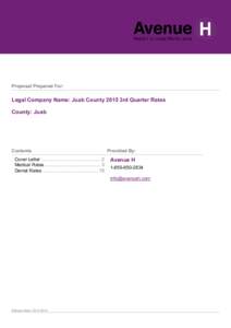Proposal Prepared For:  Legal Company Name: Juab County 2015 3rd Quarter Rates County: Juab  Contents