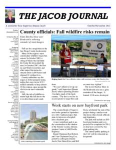 THE JACOB JOURNAL A newsletter from Supervisor Dianne Jacob Website: diannejacob.com Serving the cities of: