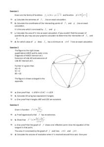 Exercise	
  1 1 1 Given	
  are	
  the	
  family	
  of	
  func2ons	
   f p  x= x− p  x−1 and	
  func2on	
   g  x= 2 x 2 .  5p