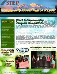 Issue: April[removed]Youth Entrepreneurship Program Competition……………..1 STEP Participates in Junior Day at COS…………………...2