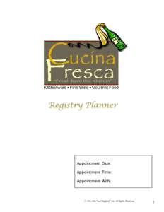 Registry Planner - Cucina Fresca