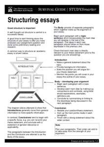 SURVIVAL GUIDE | STUDYSmarter  Structuring essays Good structure is important A well thought out structure is central to a successful essay.