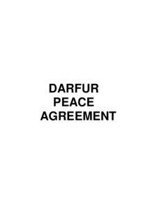 DARFUR PEACE AGREEMENT