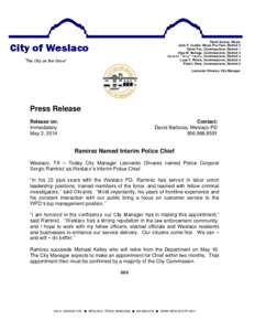 David Suarez, Mayor John F. Cuellar, Mayor Pro-Tem, District 2 David Fox, Commissioner, District 1 Olga M. Noriega, Commissioner, District 3 Gerardo “Jerry” Tafolla, Commissioner, District 4 Lupe V. Rivera, Commissio