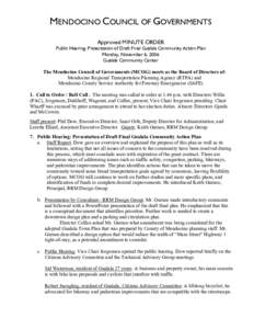 MCOG Board Minute Order - Gualala Public Hearing Nov 2006