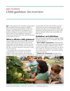 back to basics  Child guidance: An overview F