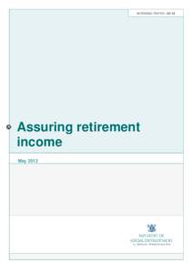 WORKING PAPERAssuring retirement income May 2013