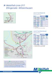 »	Mobilfalt-Linie 217: > Ellingerode – Witzenhausen Linie 217 ab Ellingerode