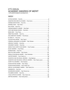 87TH ANNUAL  ACADEMY AWARDS OF MERIT FOR ACHIEVEMENTS DURING[removed]INDEX